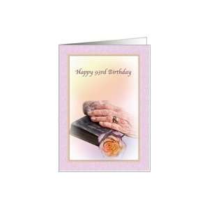  93rd Birthday Card with Bible and Aged Hands Card Toys 