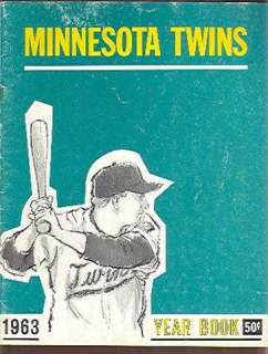 1963 Minnesota Twins Yearbook 3rd Year Harmon Killebrew  