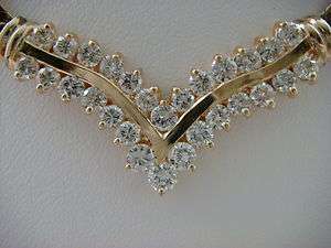 75 CARAT DIAMOND V SHAPED NECKLACE VS,G H COLOR HERINGBONE 20.5 