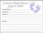 10 BABY SHOWER RECIPE CARDS PARTY FAVOR 200 + DESIGNS