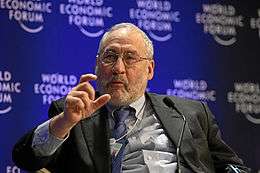 Stiglitz at the World Economic Forum Annual Meeting in Davos, 2009.
