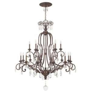   Palermo 18 Light Chandelier with Clear Oyster Crystal in Mediterranean