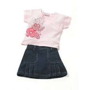  Girl 2 Piece Paradise/Butterfly Tee & Skirt Set   Pink: 12 