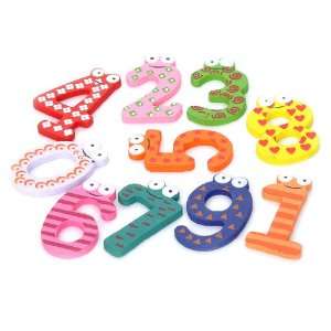  Colorful 0 9 Arabic Numbers Wooden Fridge Magnet Toys (10 