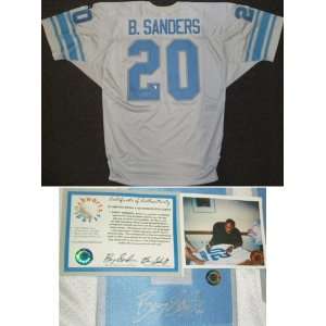  Barry Sanders Signed White Wilson Jersey: Sports 