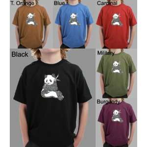 Boys BLACK Panda Shirt S   Created using a list of 37 popular animals 