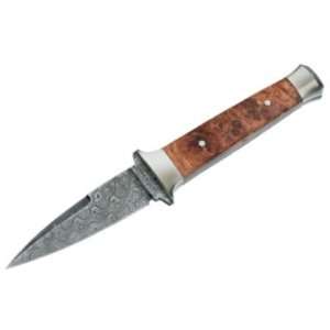 Boker Knives 515DAM Leo Damascus Fixed Blade Knife with 