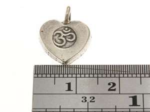 Thai Karen Hill Tribe silver Om printed heart charm  