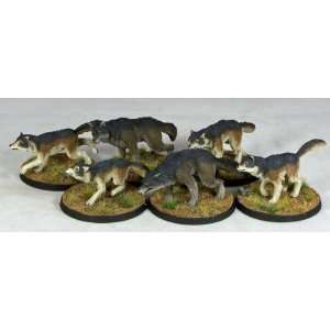   Miniatures (Wilderness Encounters) Wolf Pack (10) Toys & Games