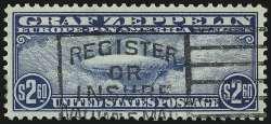   #C15 2.60 Blue 1930 Graf Zeppelin Air Mail used stamp XF XFS  