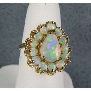  Australian opal ring with diamonds 