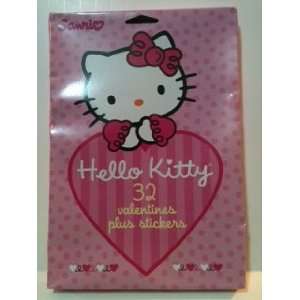    Hello Kitty Valentines Cards Plus Stickers 32 cards: Toys & Games