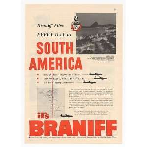  1951 Braniff Airlines South America Rio de Janeiro Print 