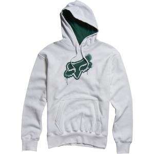  Fox Racing Stenciled Head Pullover Hoodie   2X Large/White 