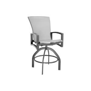   Sling Arm Swivel Patio Bar Stool Flagstone 