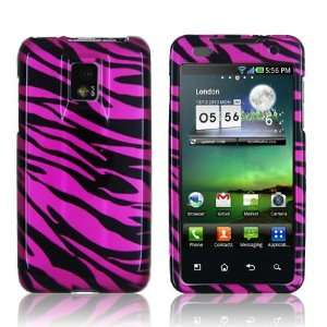 LG Optimus 2X P990 / G2X P999   Black/Hot Pink Zebra Design Hard 