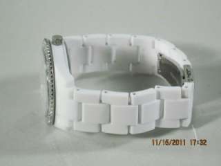Fossil ES 2444 Womens White Resin Bracelet White Glitz Analog Dial 