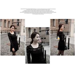   Fashion Hot Princess Hollow Sleeve Collarless Lace Mini Dress 2468