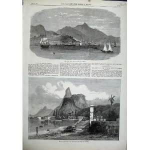  1864 Port City Rio De Janeiro Mount Corcovado Botafogo 