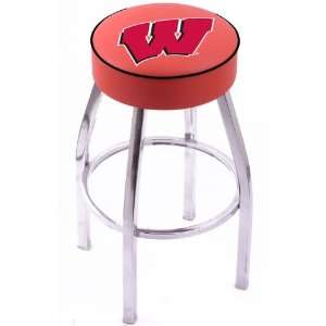  University of Wisconsin Steel Stool with 4 Logo Seat and 