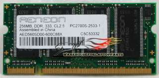 Aeneon 256MB PC2700 333MHz DDR Laptop RAM Memory  