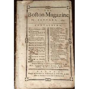    January 1784 Original Issue of Boston Magazine N/A Books