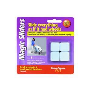 MAGIC SLIDER  15/16 Square Sliding Discs w/Adhesive   8 Pack
