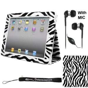  White Zebra Smart Faux Leather Kickstand Portfolio 