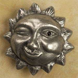  Winking Sun Cabinet Knob/Pull In Pewter: Home Improvement