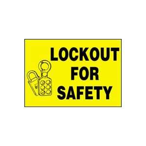 Labels LOCKOUT FOR SAFETY (W/GRAPHIC) Adhesive Vinyl   5 pack 3 1/2 x 