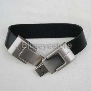 2GB Black Leather Bracelet USB Flash Memory Pen Drive  