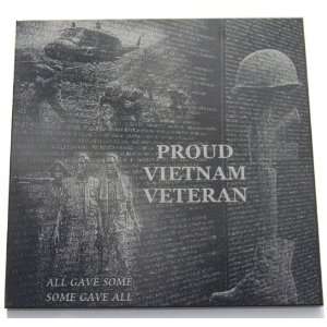  Proud Vietnam Veteran Tribute Plaque 6x6 Black Marble 