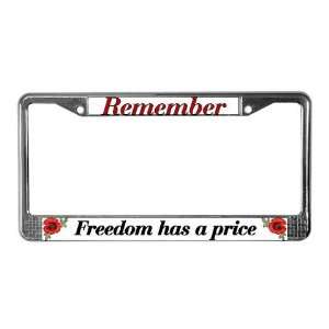  Remember Poppy Military License Plate Frame by CafePress 