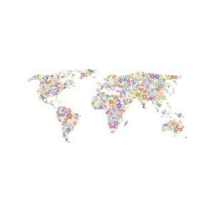  Wallpaper 4Walls Maps Peace and Love World Map Bright 