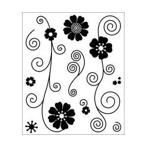 Basic Grey Jovial Clear Self Cling Bitsy Stamp Floral Flurries; 2 