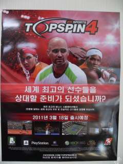 Top Spin 4 Video Game Poster NEW Ship to World Wide **  