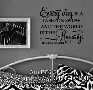   Vinyl Wall Decal Lettering THE WORLD IS THE RUNWAY home decor  