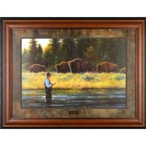   Gallery Quality Framed Art Bison Buffalo Wildlife Picture Painting
