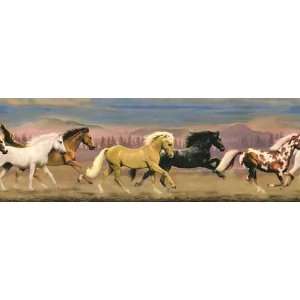  Vintage Wild Stallion Wallpaper Border