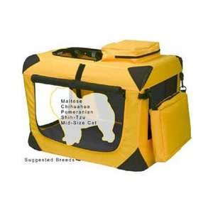   Soft Harvest Gold Dog Crate with Fleece Pad (Yellow): Kitchen & Dining