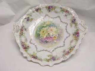 Vintage C T Germany Flowered Serving Bowl With Handles  