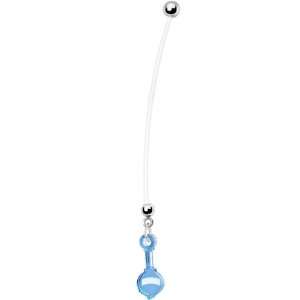  Light Blue Baby Rattle Pregnant Belly Ring: Jewelry