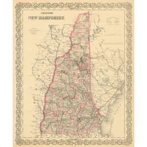  Colton 1881 Antique Map of New Hampshire