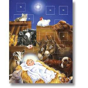 Baby Jesus in Manager with Animals Nativity Folk Art Religious Advent 