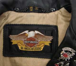 Womens HARLEY DAVIDSON Leather Motorcycle Jacket Sz 36  