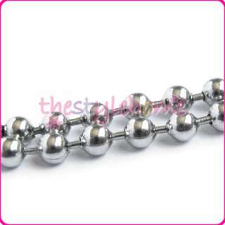 3mm Stainless Steel Ball Beads Mens Necklace Chain 21  