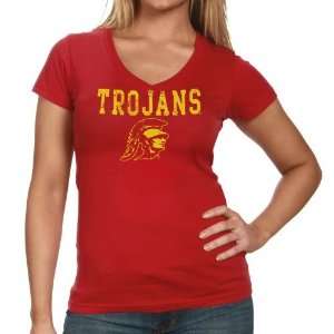    USC Trojans Ladies Cardinal Quake T shirt: Sports & Outdoors