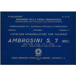   BIC) Aircraft Parts Manual Ambrosini Aeronautica Books
