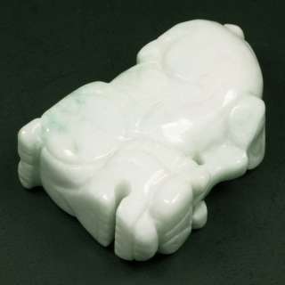 Sitting Lion White Pendant Amulet Grade A 100% Natural Chinese Jade 