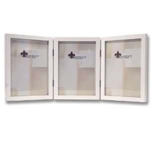  5x7 White Wood Hinged Triple Frame TriFold Picture Frame 